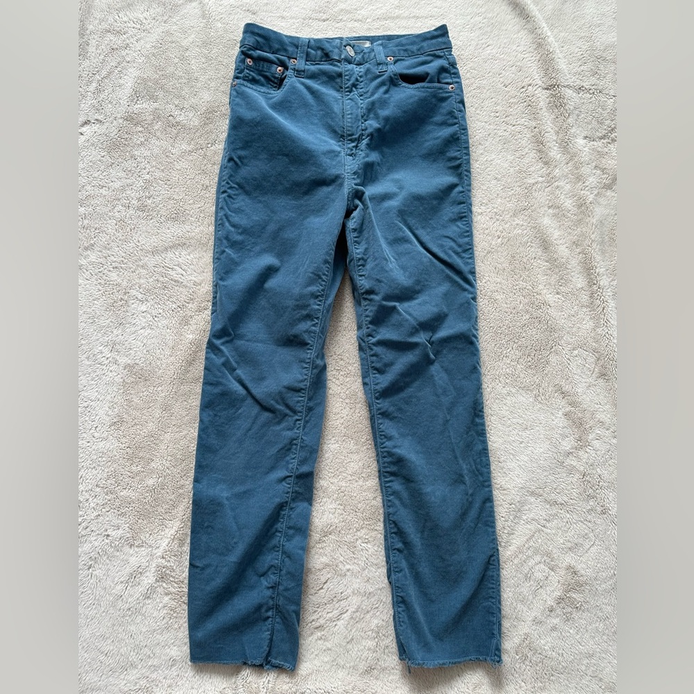 Trave Blue Corduroy Straight Leg Pants